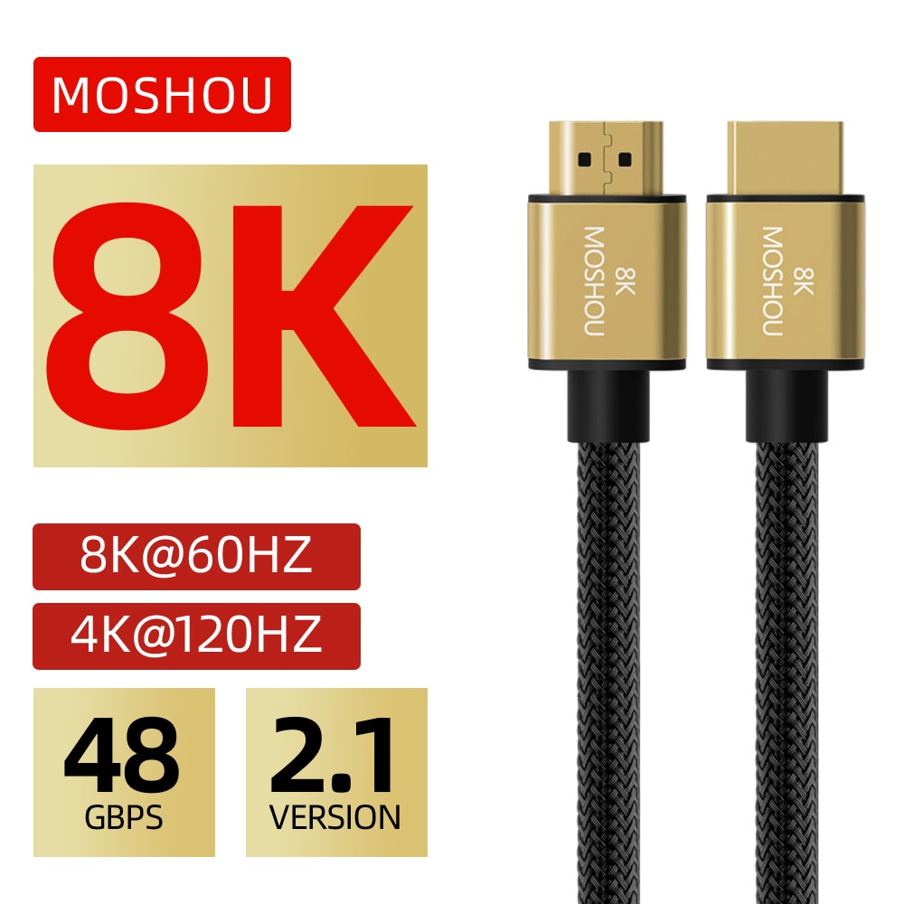 MOSHOU ʰ HDMI 2.1 ̺, 8K 60Hz 4K 120Hz 3D ..